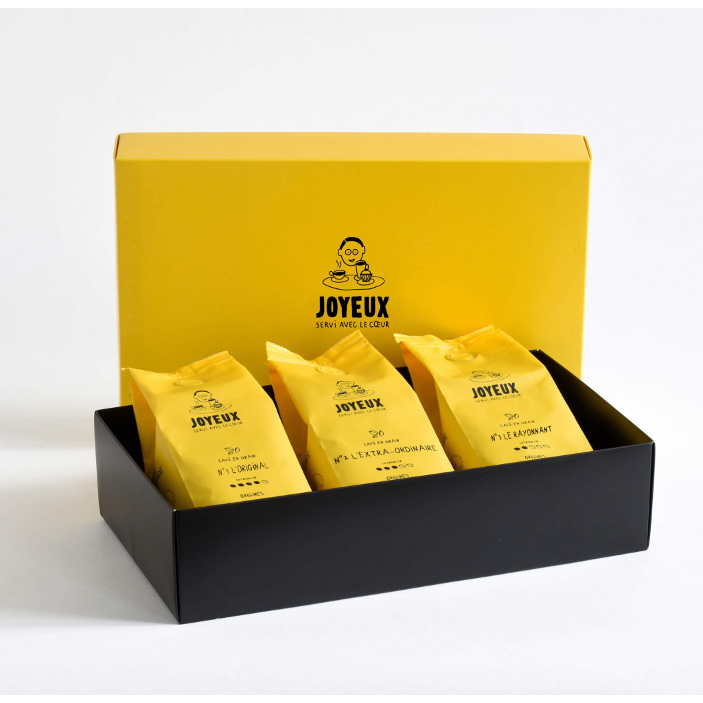 Coffret dégustation de café - Grains - 3x250 G - Café Joyeux